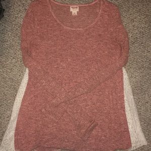 Burnt Orange Sweater W/ Side Detailing - Small
